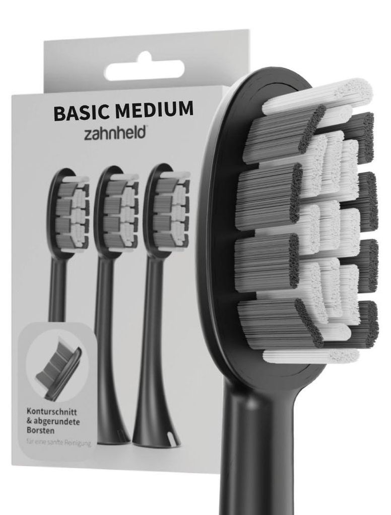 Zahnheld Bürstenkopf Ersatzbürsten Basic Medium - ideal für Produktbild 