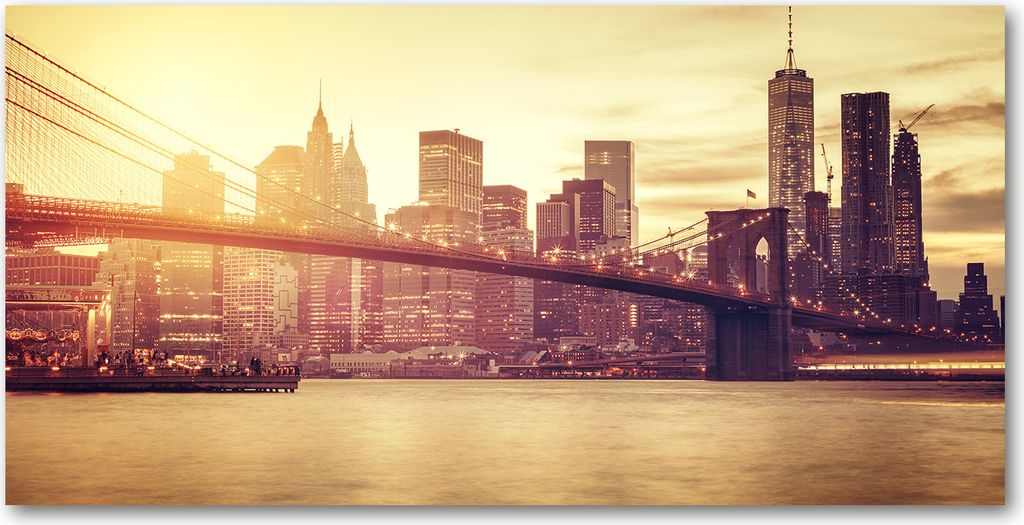 Tulup Leinwandbild -100x50 cm - Wandkunst - Drucke auf Leinwand - Leinwanddruck - Sehenswürdigkeiten & Architektur - Braun - Manhattan New York