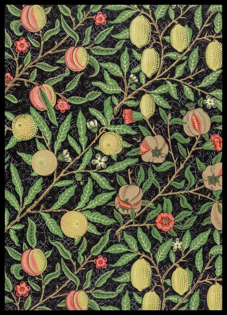 Plakat 50x70cm Obstmuster, William Morris Vintage für das Wohnzimmer