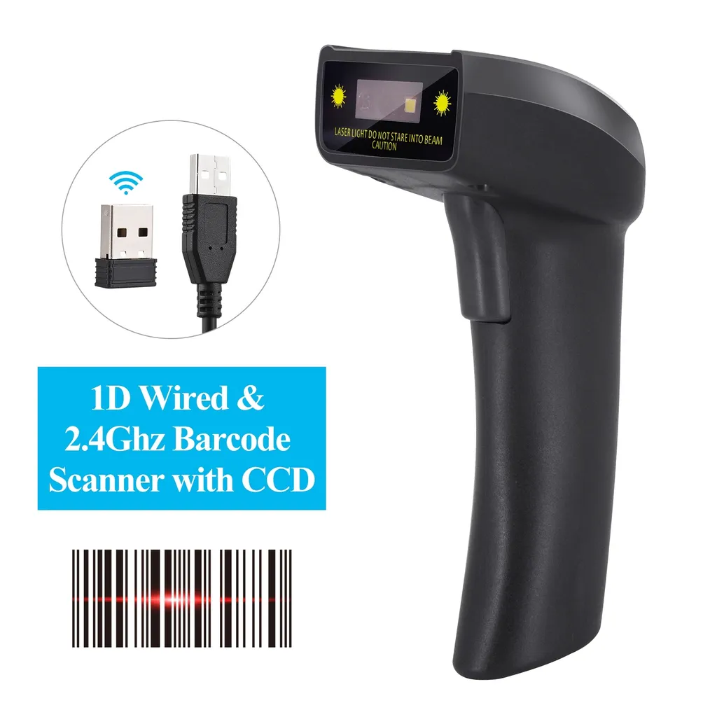 Lecteur de code-barres portable sans fil USB - Scanner QR Code 2D V10