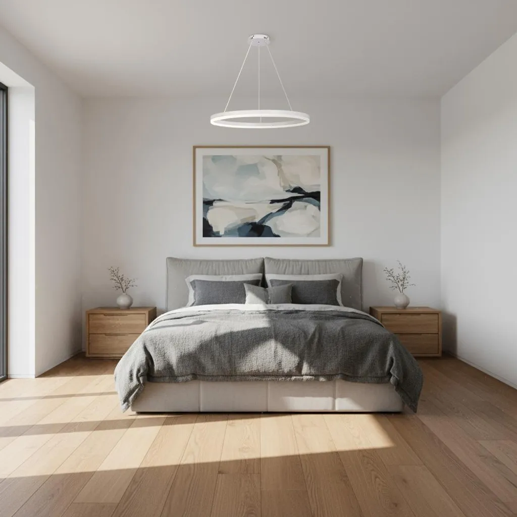 Suspension LED Salon et Salle à Manger Dimmable avec Télécommande 53W