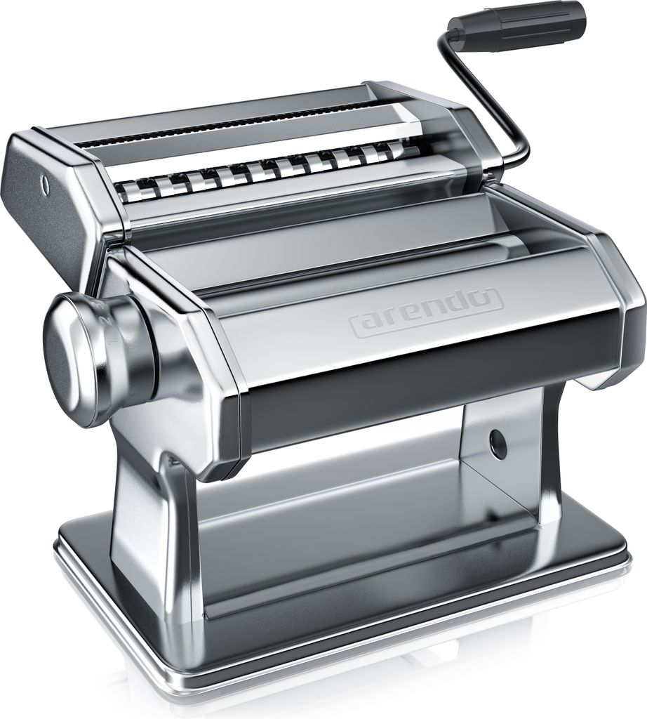 Arendo Nudelmaschine manuell, Pasta Maker, Edelstahl, Nudelpresse, 7 einstellbare Stärken, Duplexvorsatz für Spaghetti, Tagliatelle, Lasagne - 2m...