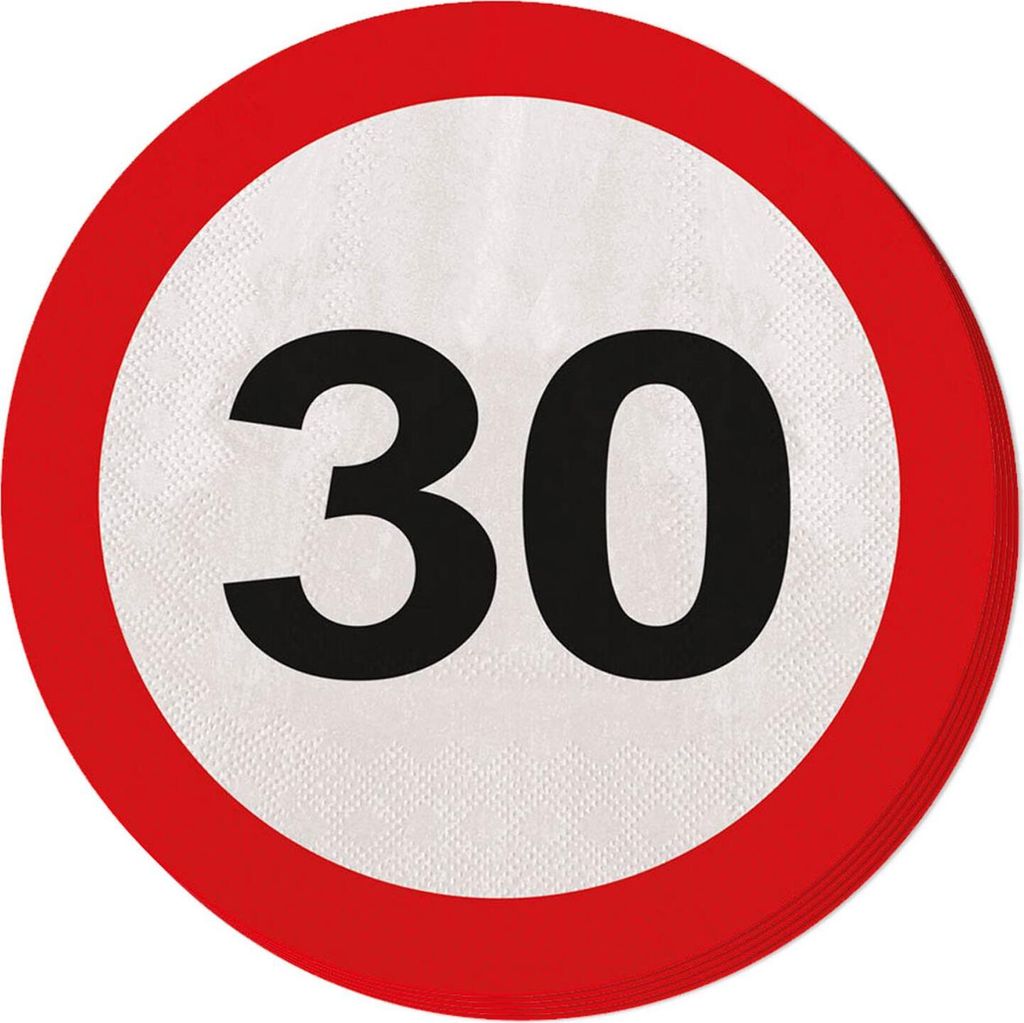 Servietten Verkehrsschild #30 | 20Stk./33cm