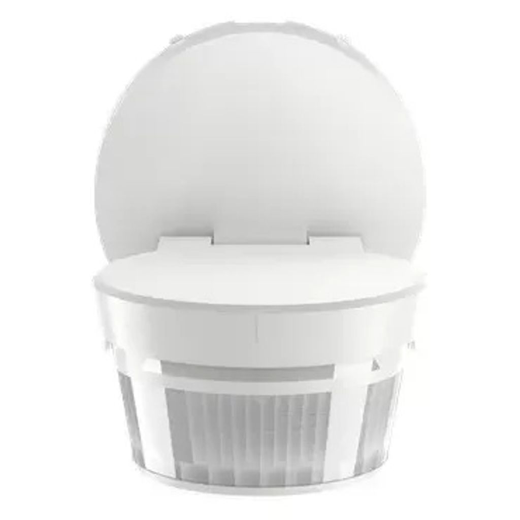 A white motion detector is shown against a white background.