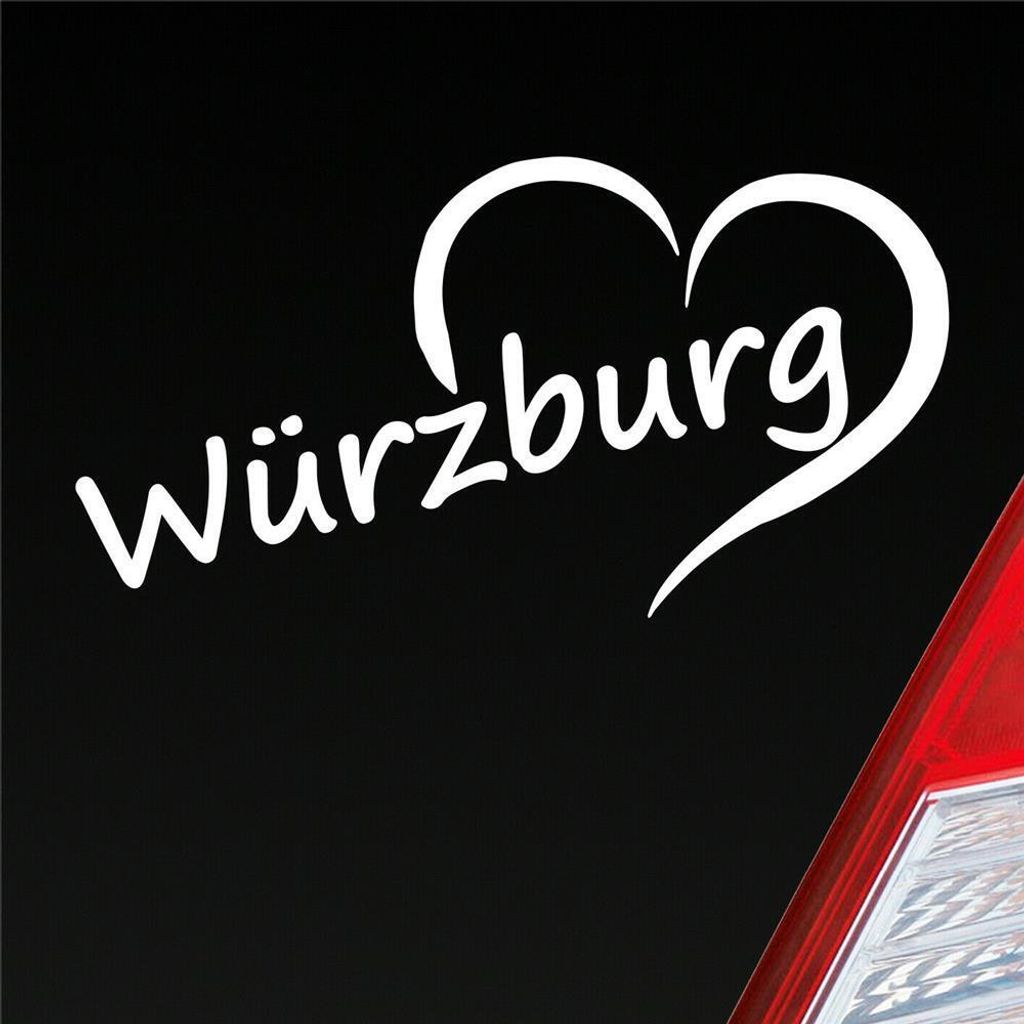 Auto Aufkleber Würzburg Herz Stadt City Liebe Love Heart Produktbild 