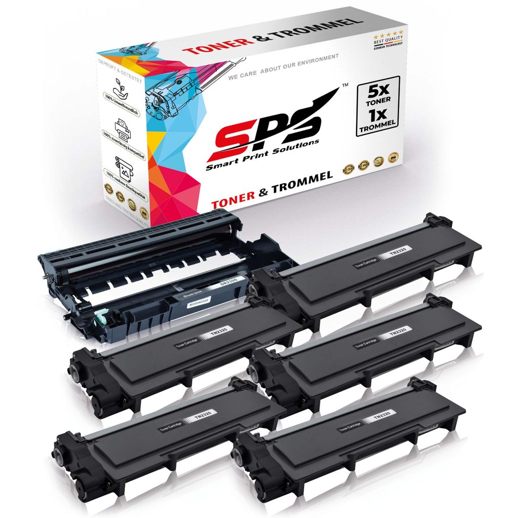 5X TN2320 Toner Schwarz + 1x DR2300 Trommel kompatibel für Brother DCP-L2540 Brother DR2300 Brother TN2320 DCP-L2500 DCP-L2500D DCP-L2520 DCP-L252...