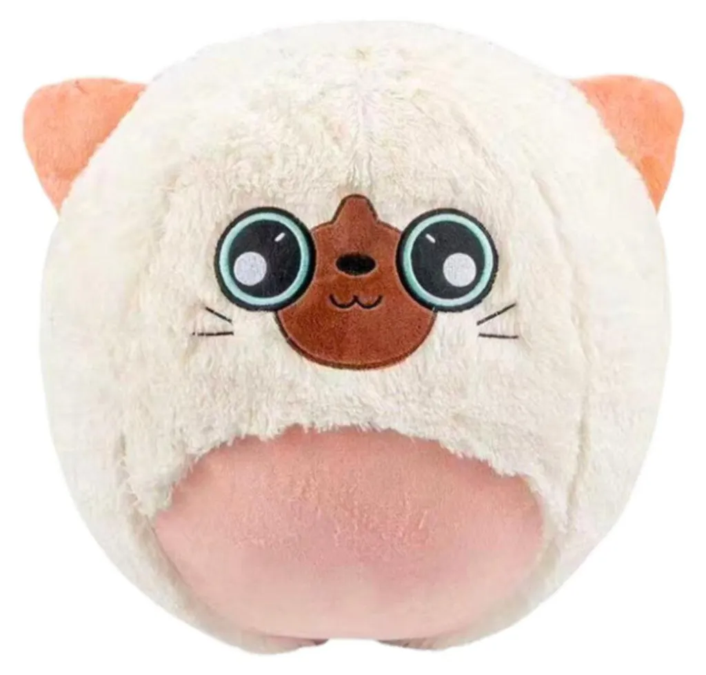 Ballon de Jeu Anti-Choc en Peluche Chat Blanc 50cm BigCutePet
