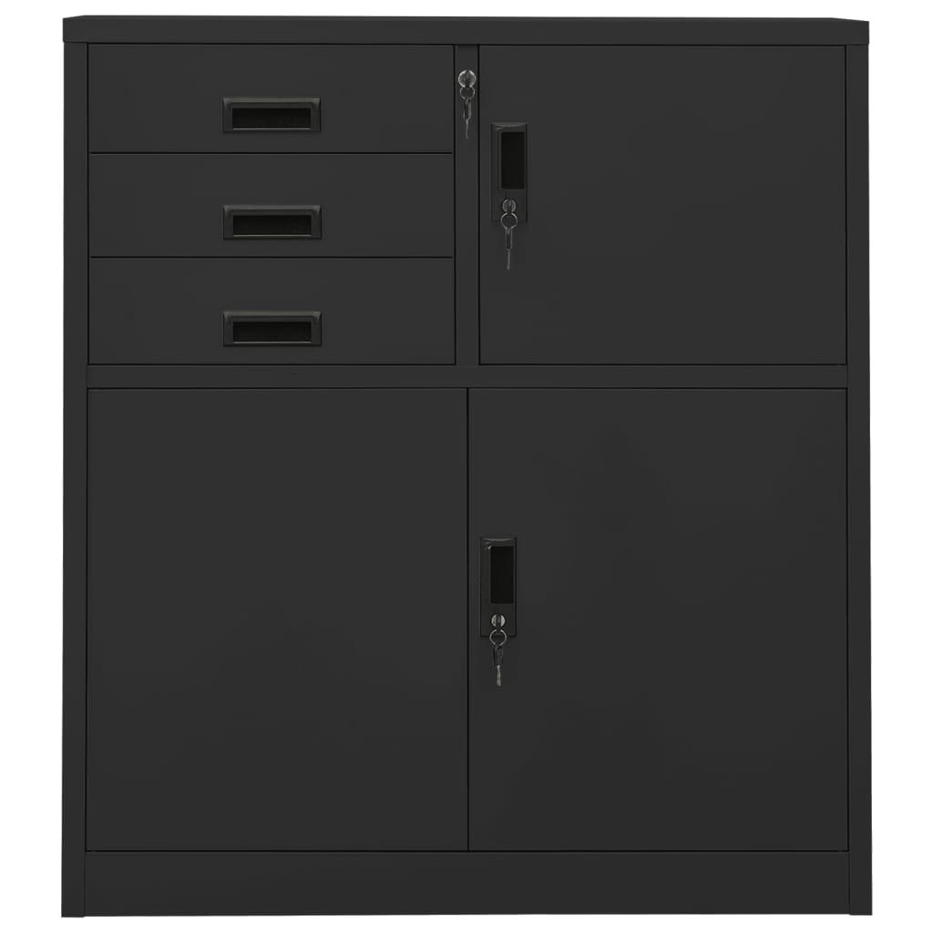 vidaXL Büroschrank Anthrazit 90x40x102 cm Stahl Produktbild 