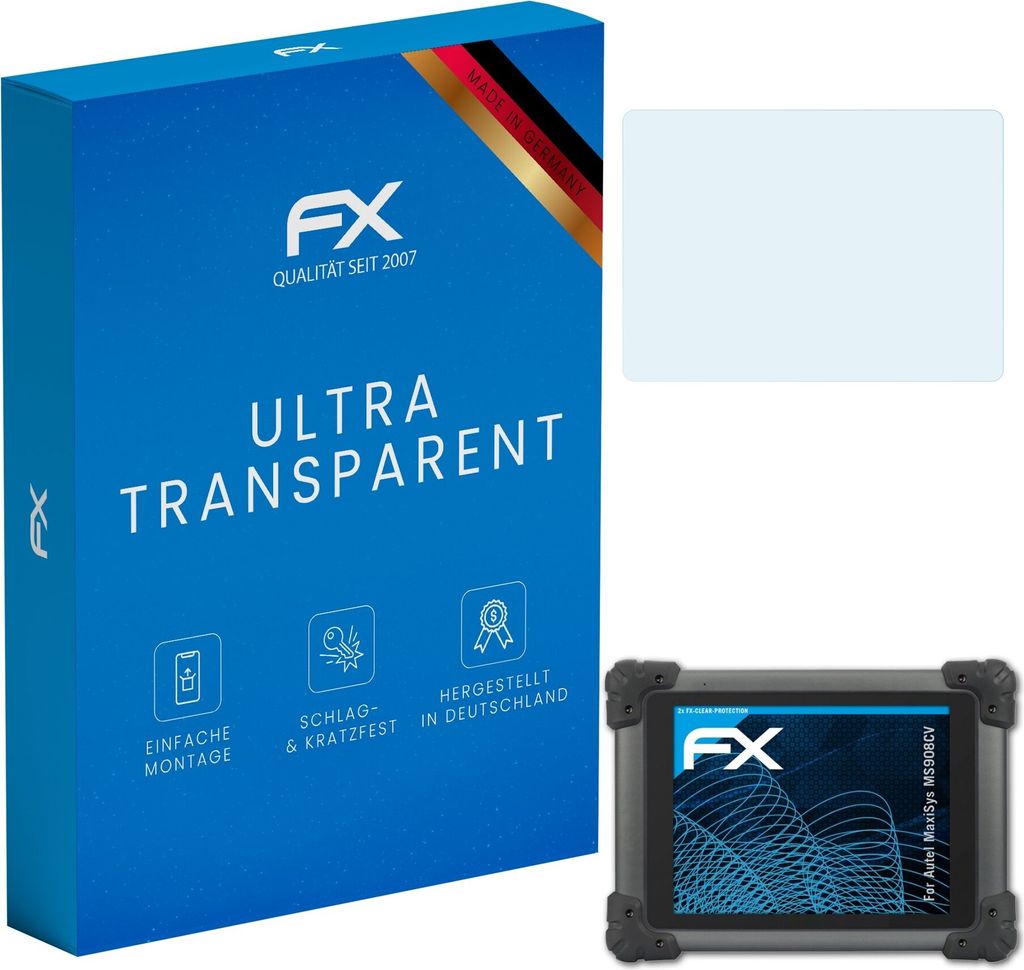 atFoliX FX-Clear 2x Schutzfolie kompatibel mit Autel MaxiSys MS908CV Displayschutzfolie