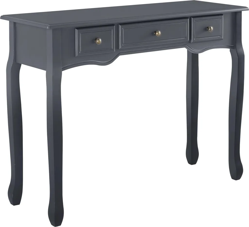 Console 3 Tiroirs Gris Foncé Moderne Ernest - Rangement Compact 100 cm