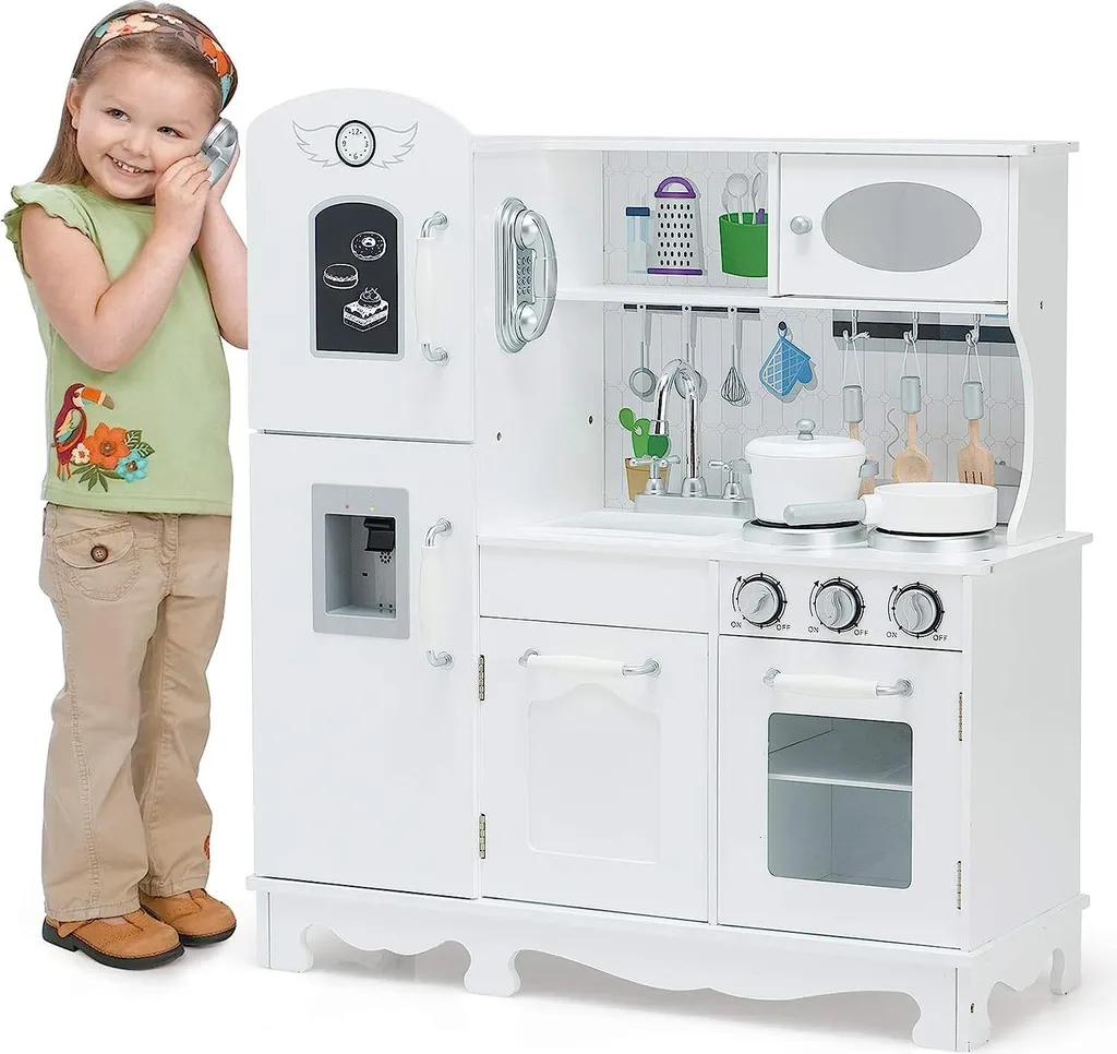 Cuisine en bois pour chambre d'enfant jeu imitation complet 88cm haut