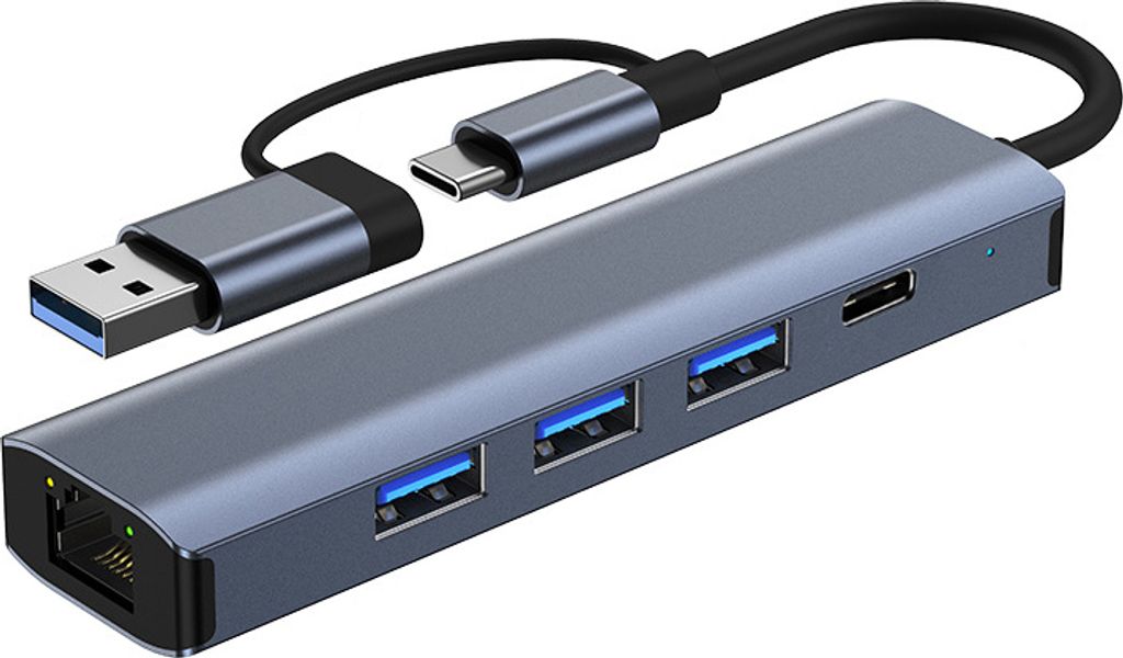 INF Multifunktionale 5-in-1-Dockingstation mit Gigabit-Ethernet