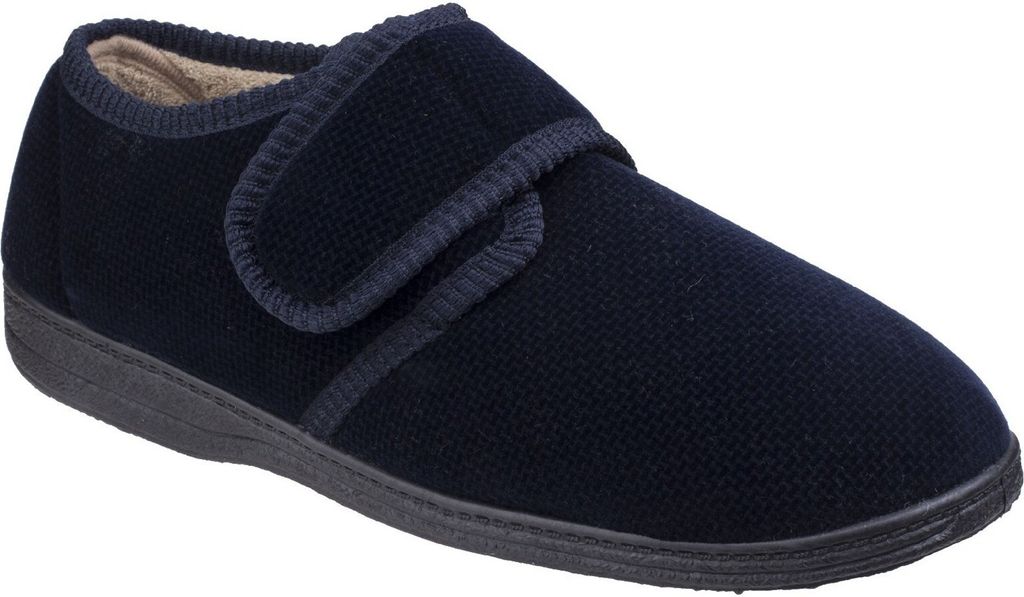 Fleet & Foster Herren Hausschuhe mit Klettverschluss FS4502 (41 EU) (Marineblau)