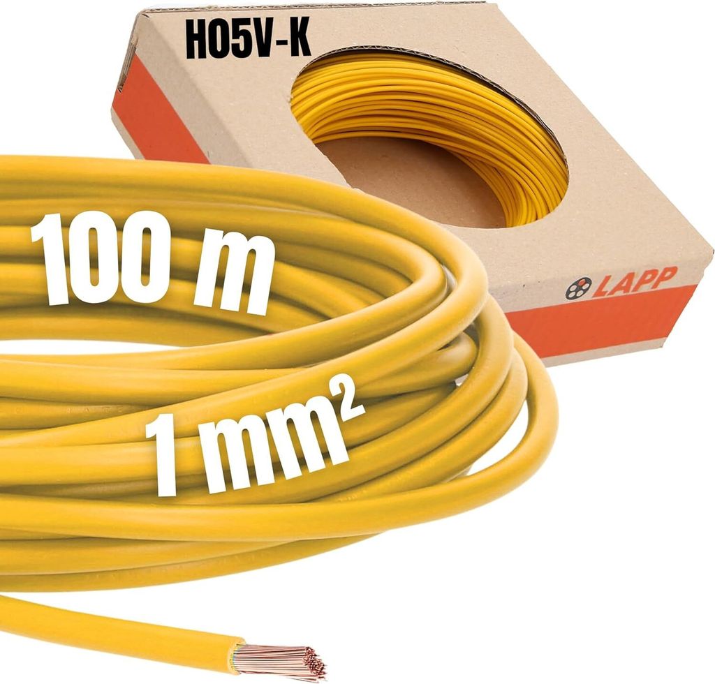 LAPP 4510113 Litze H05V-K 1 x 1 mm² Gelb 100 m (4510113)