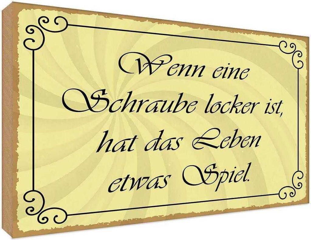 vianmo Holzschild 30x40 cm Schraube locker Leben Spiel Dekoration