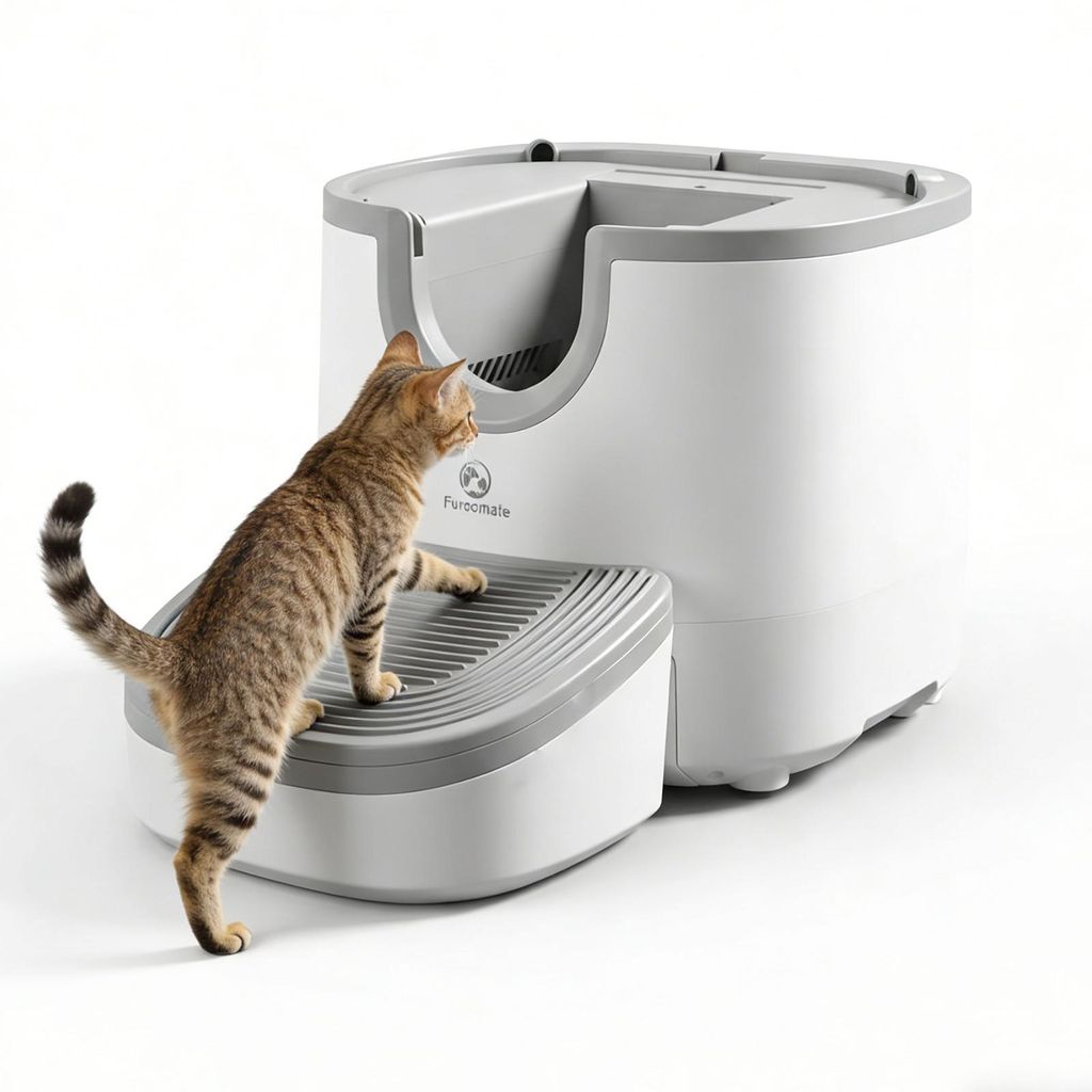 Loupurr Selbstreinigende XXL-Katzentoilette mit 11-Liter-Abfallbehälter & Integrierter Sicherheitsrampe – Automatische Klumpenerkennung