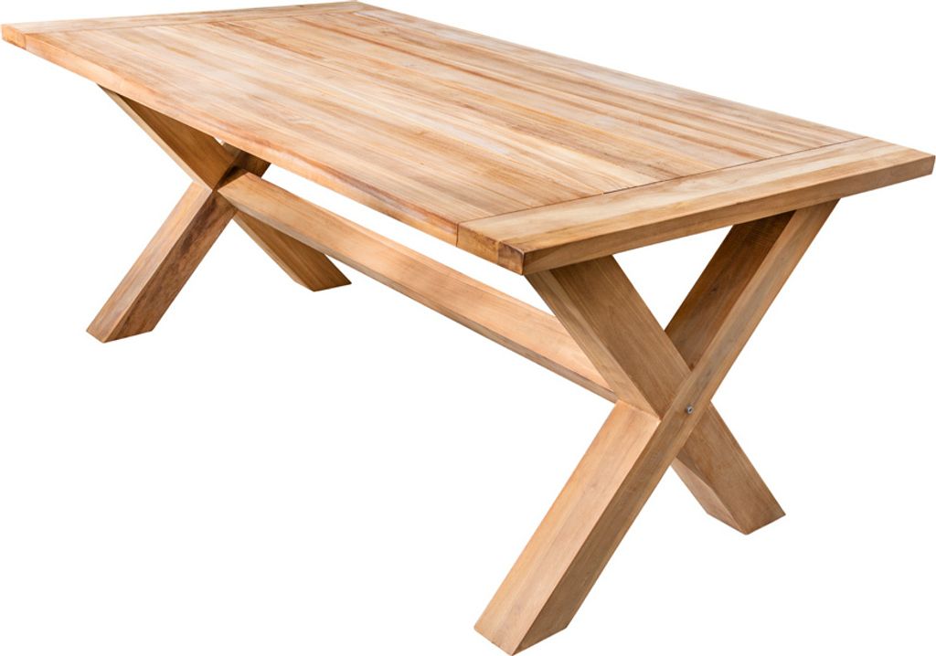 Riess Ambiente Gartentisch Empire 120x120 Cm – Massives Teakholz, Wetterfest, 1 Cm Plattenstärke, Natur, Für Terrasse & Balkon, 4–8 Sitzplätze