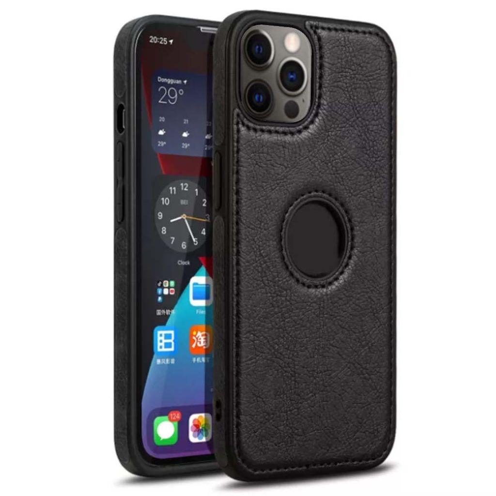 Smartphonica iPhone 12 Pro Max Ledertasche - Schwarz