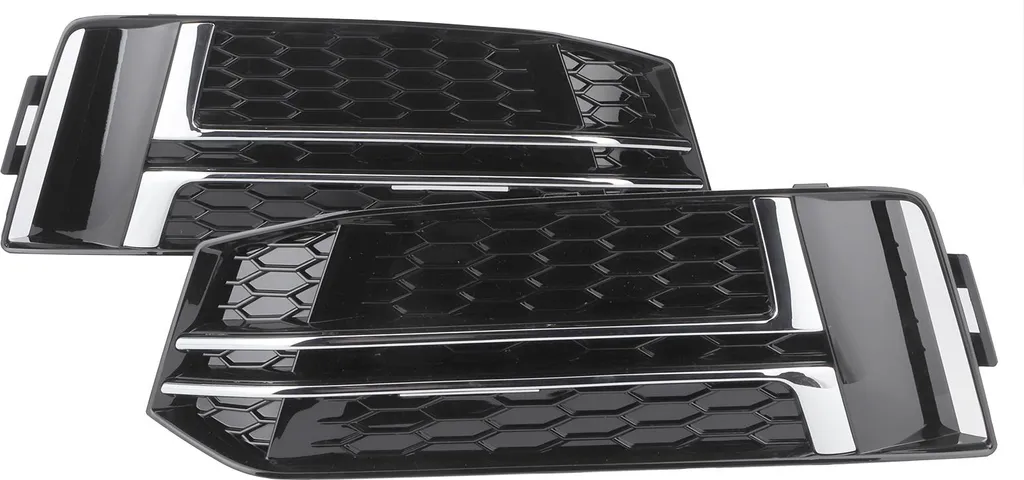 Paire de Grilles de Pare-chocs Avant Noir pour Audi A4 S4 B9 2016-2018