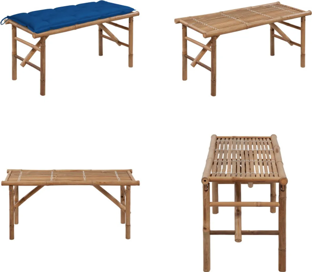vidaXL Panca da Giardino in Bambù 118 cm con Cuscino | Arredo Esterno