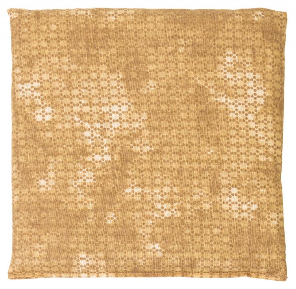 Kirschkernkissen 19x19cm batik-gold. Wärmekissen und Kältekompresse. Kirschkernsäckchen 19 x 19 cm