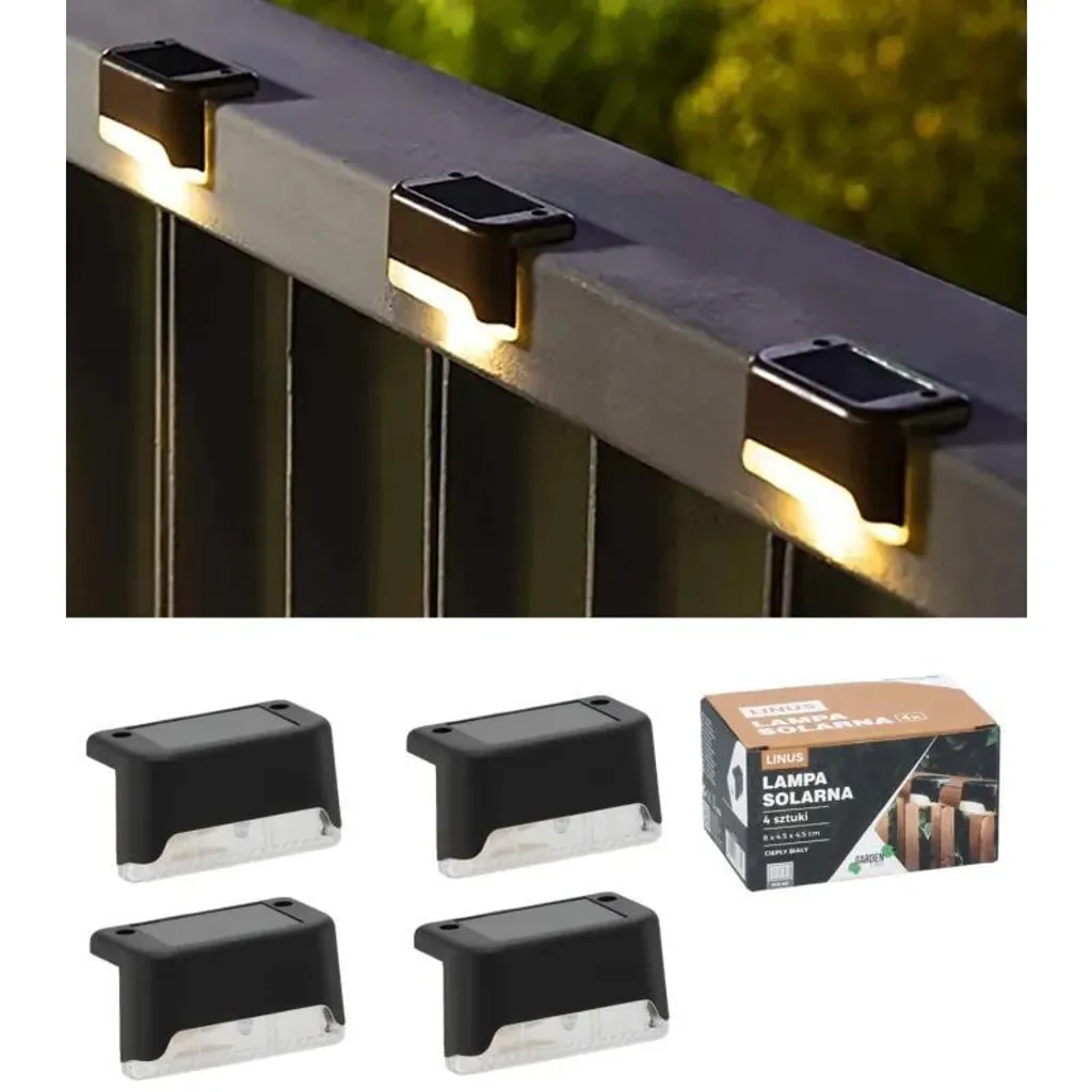 Set 4 Luci LED Solari Extralink Linus 8cm IP65 Bianco Caldo