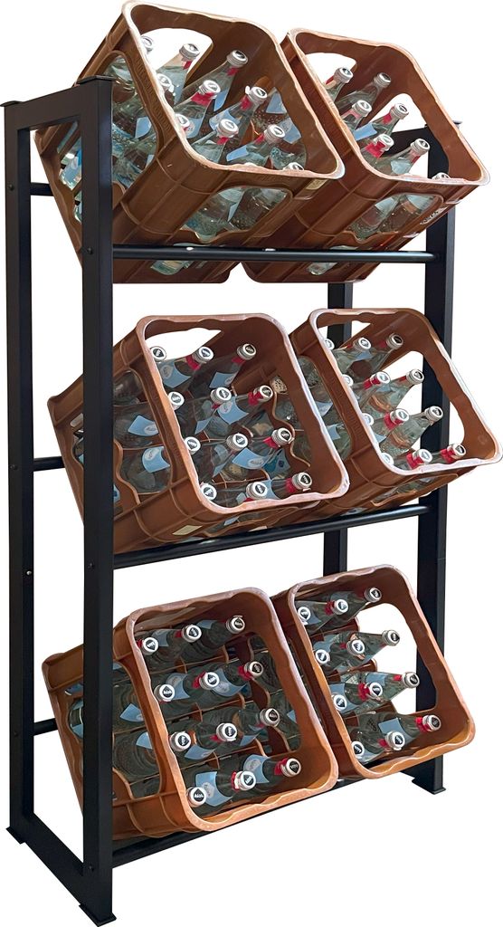 Getränkekistenregal 71x30x140cm für 6 Kästen Produktbild 