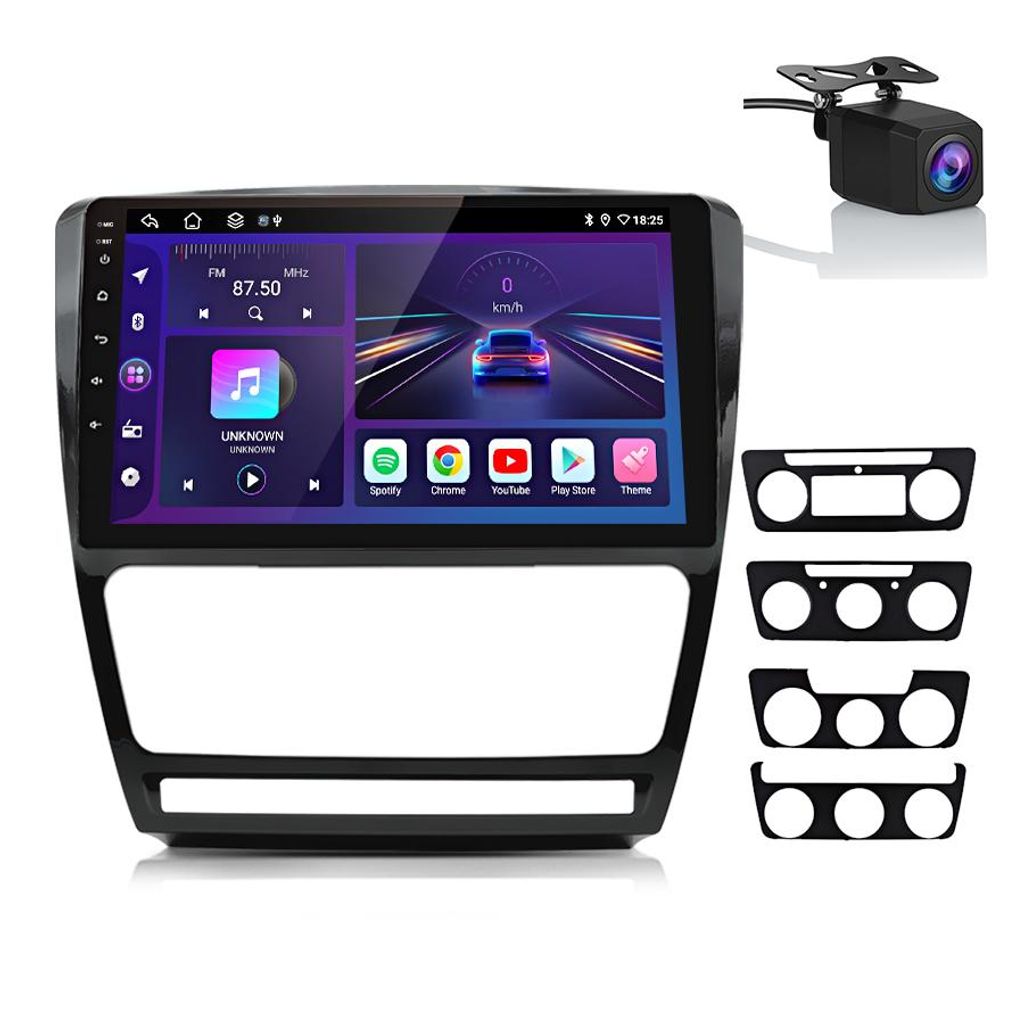Einbau-Navigationsgeräte,carplay 4+64G Android13 carplay 8kern 4GSIM Für Skoda Octavia 2008-2013 android Auto radio GPS Navi BT WiFi DAB SWC FM