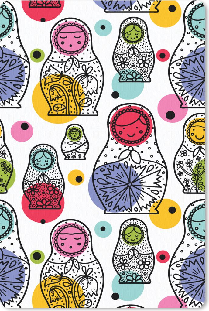 MuchoWow Mauspad Mousepad Matroschka - Schnittmuster - Baby 40x60 cm - Mousepads - Maus Mat - Pad - Mausunterlage - Schreibtisch Accesoire