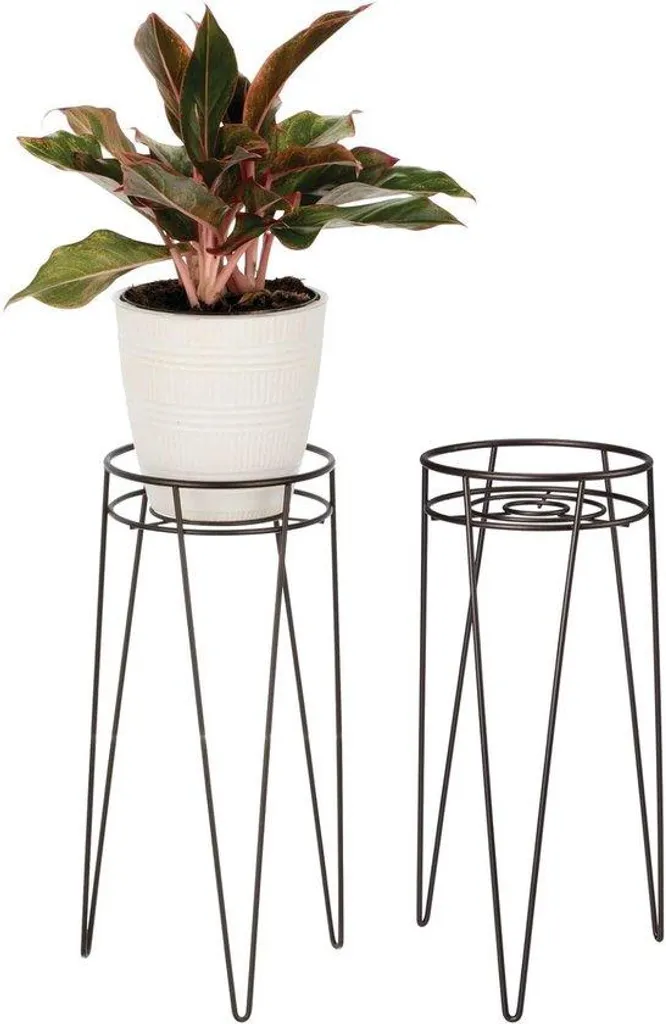 Support pour petites plantes d'intérieur bronze - Idéal bureau et étagère