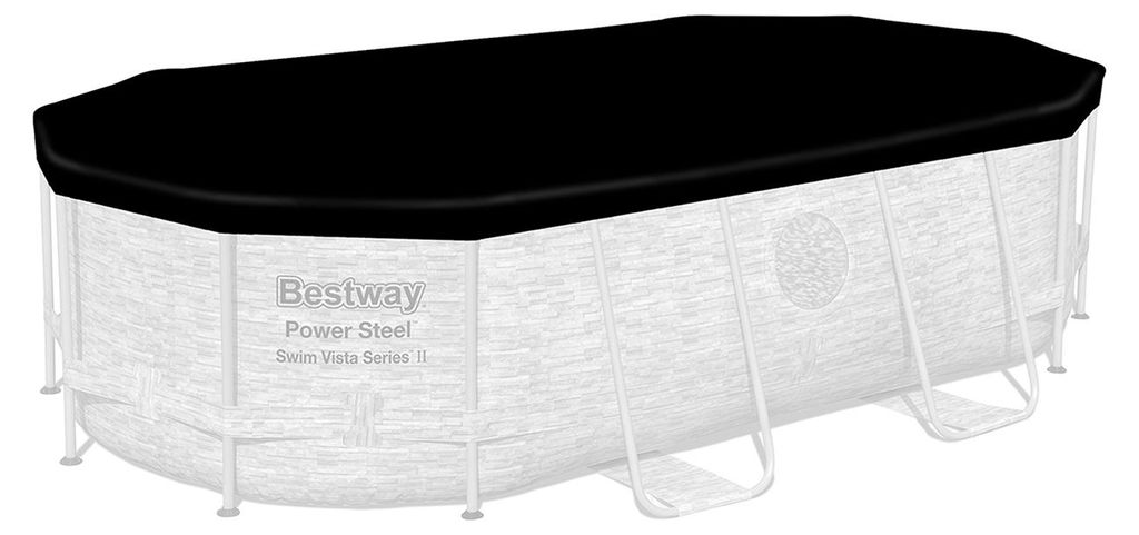 Bestway Ersatzteil Abdeckplane (schwarz) für Power Steel Pools 427 x 250 x 100 cm, oval