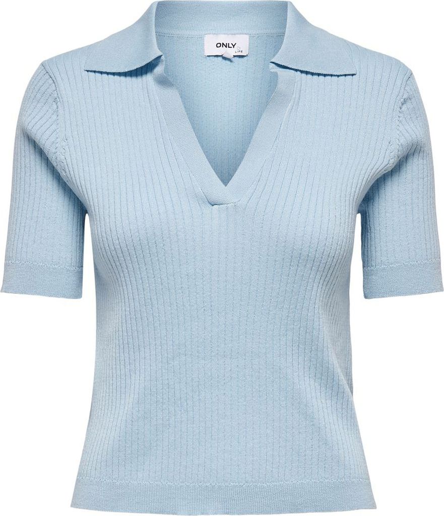 ONLY Geripptes Poloshirt Einfarbiges Kurzarm T-Shirt Produktbild 