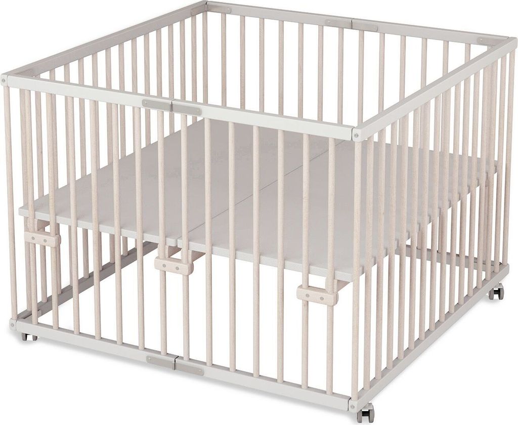 Laufgitter 100x100 cm faltbar - weiß/natur