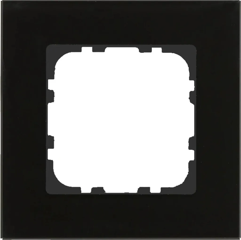 Cadre de finition 1 poste en verre noir pour interrupteur format 55 mm