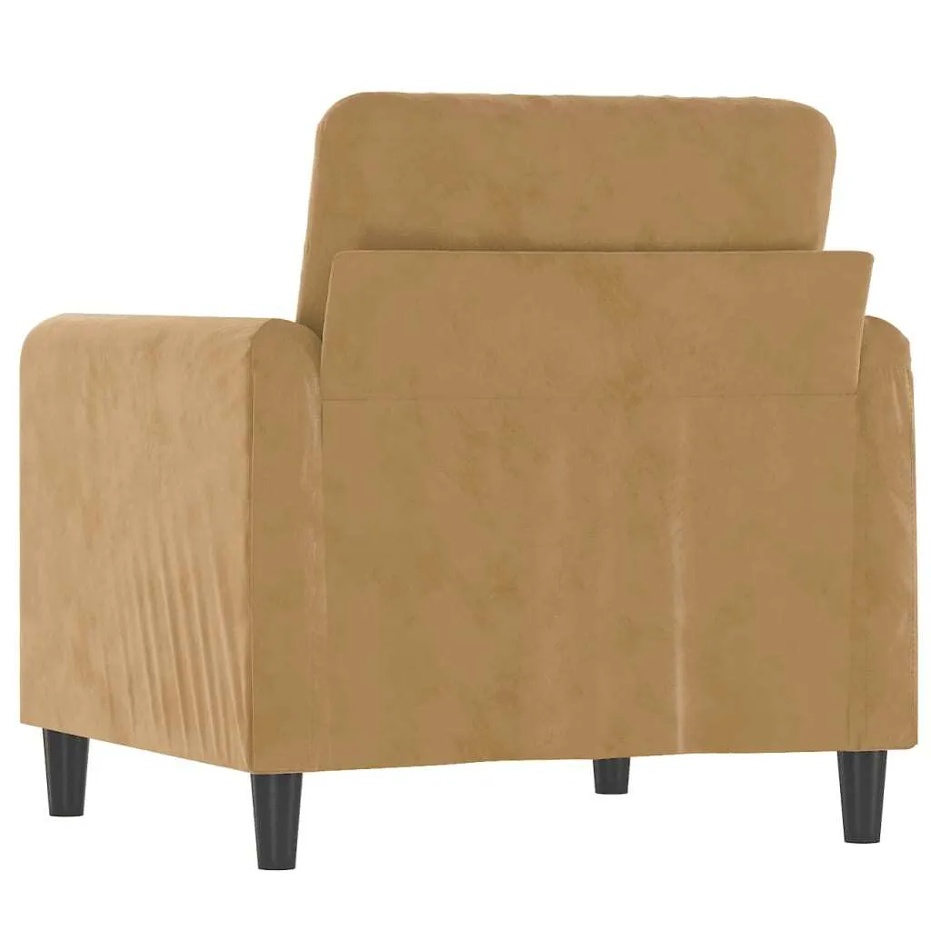 vidaXL Poltrona marrone 60 cm in velluto - 5