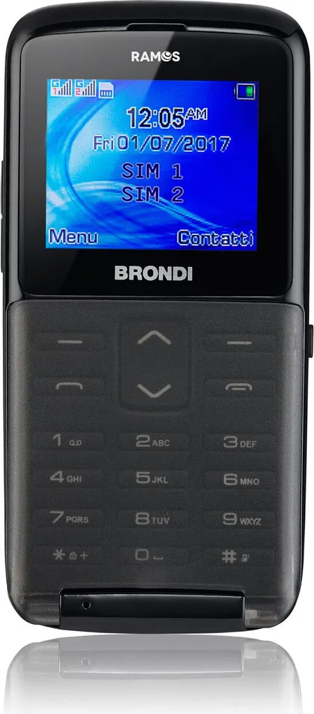 Cellulare Brondi Ramos Nero Dual SIM 1.77 pollici Clamshell con Radio