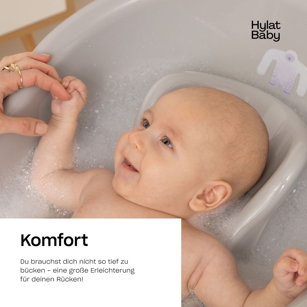 Babywanne, Sitz, Ständer, Abfluss – Grau Produktbild 7