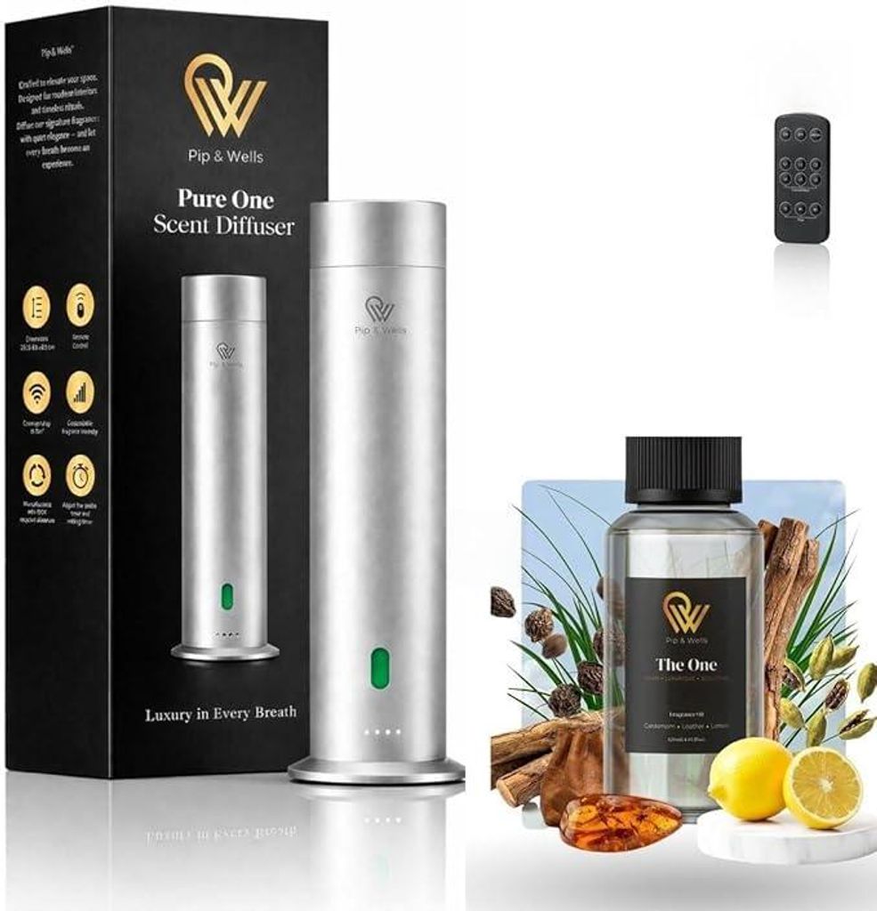 Pip & Wells Pure One bezvodný difuzér, strieborný, s vôňou Obrázok produktu 