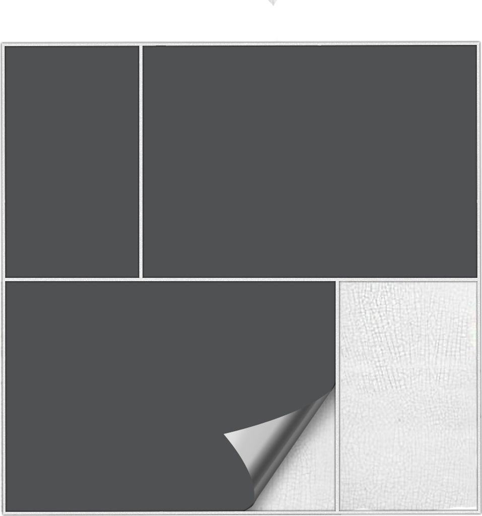 Fliesenaufkleber Für Bad, Küche etc Dunkelgrau 73 matt 14,5 x 19,5 cm 25 Stück