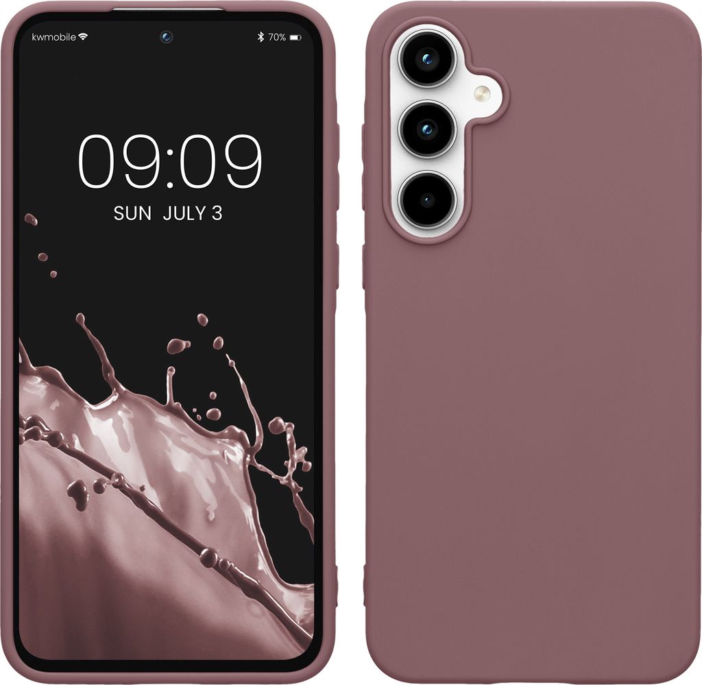 kwmobile Hülle kompatibel mit Samsung Galaxy A55 5G Hülle - weiches TPU Silikon Case - Cover geeignet für kabelloses Laden - Grape
