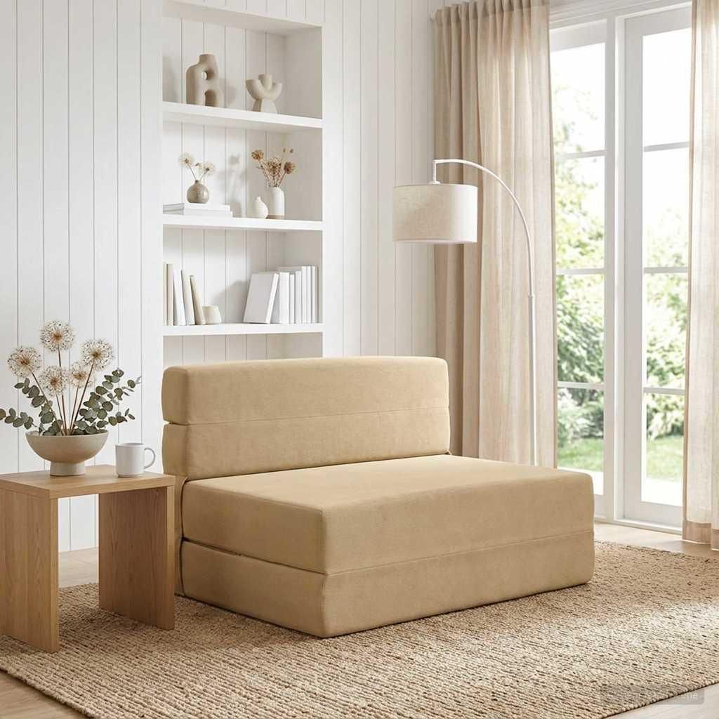 Maison Exclusive - Klappsofa Bett Grün Grau 100 x 80 x 60 cm Stoff