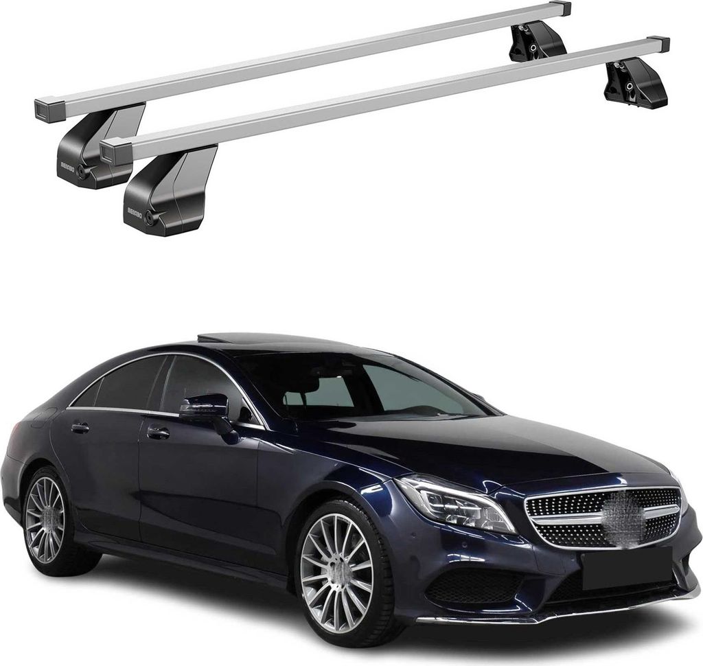 Menabo Dachträger Grundtäger für Mercedes CLS C218 2010-2017 75kg Stahl Grau 2x