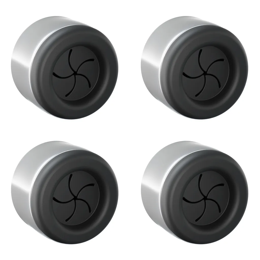 Set 4 Ganci Rotondi Acciaio Inox 304 Nero - Adesivo Alta Tenuta