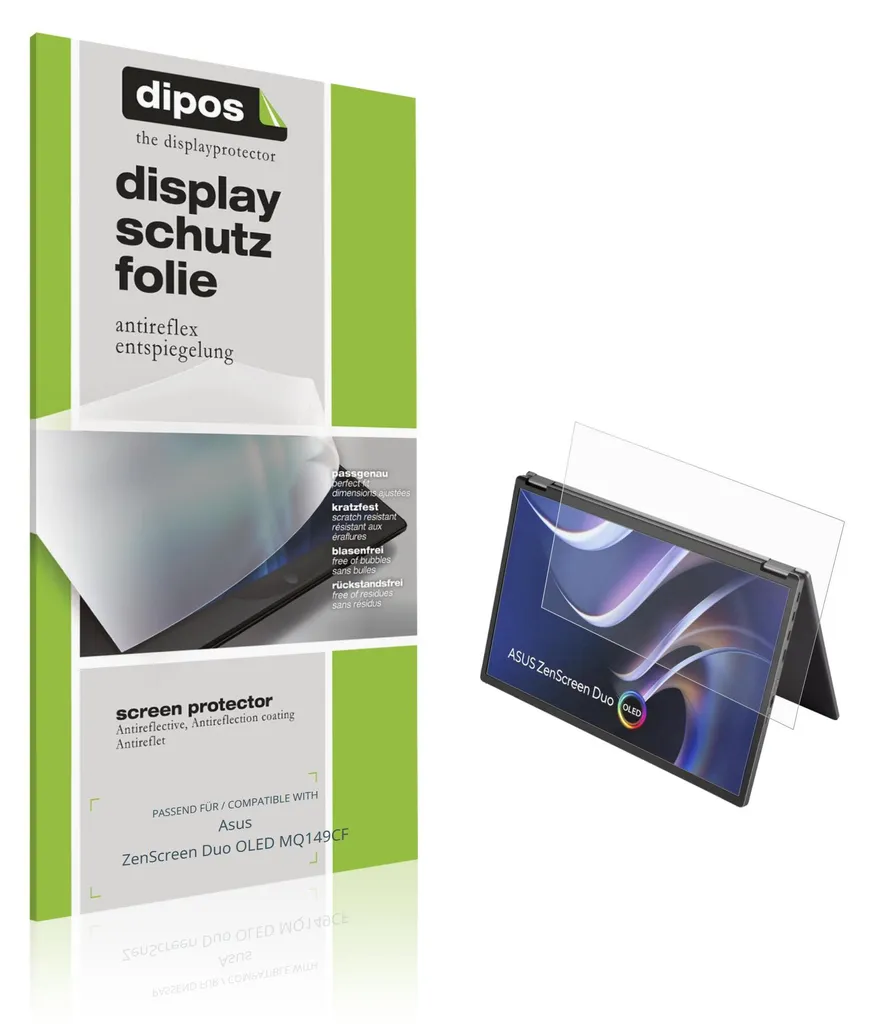 2x Film de protection Asus ZenScreen Duo OLED MQ149CF antireflet dipos