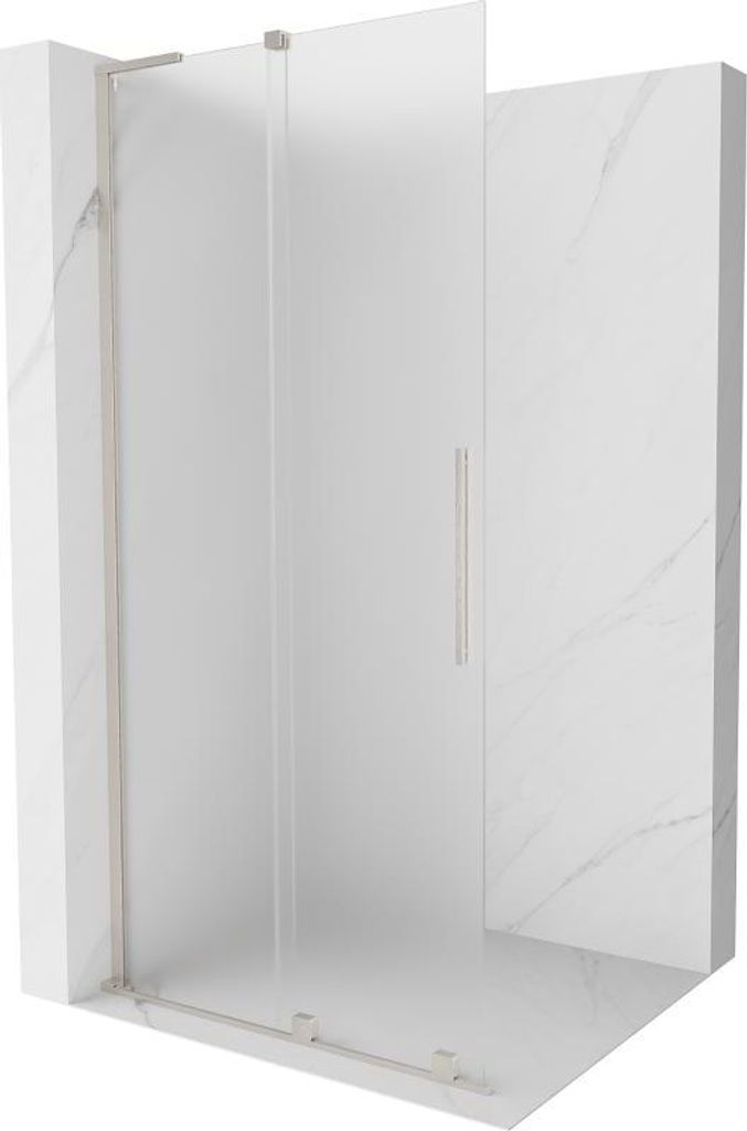Mexen Velar L Duschwand verschiebbar Walk-in 110 x 200 cm, mattiert 8 mm, gebürsteter Nickel - 871-110-003-33-97