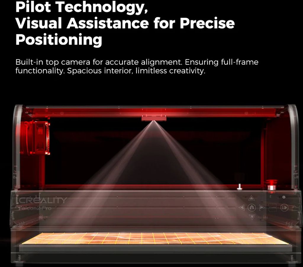 Creality Falcon 2 Pro 22W Graviermäschine Geschlossen, mit Produktbild 9