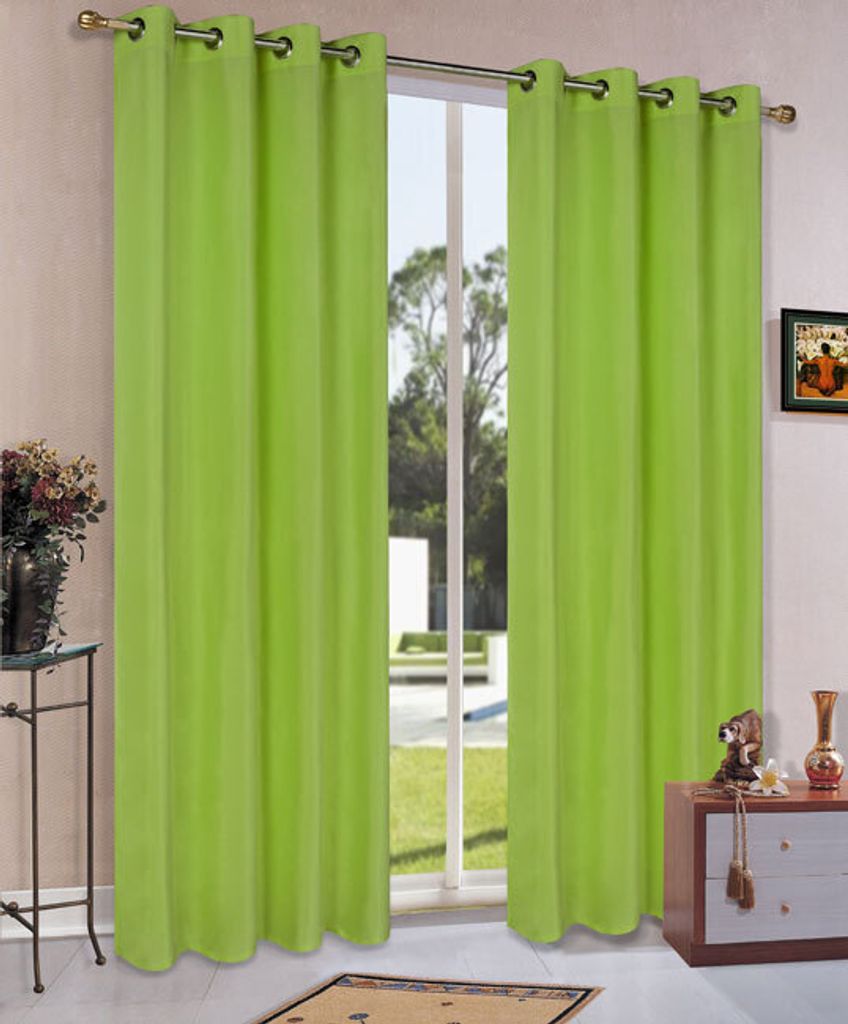 Mikrofaser Vorhang blickdichte matte unifarbene Gardine, Apfelgrün Ösen, 175x140 Schal. Material aus Microsatin-Gewebe. 204000