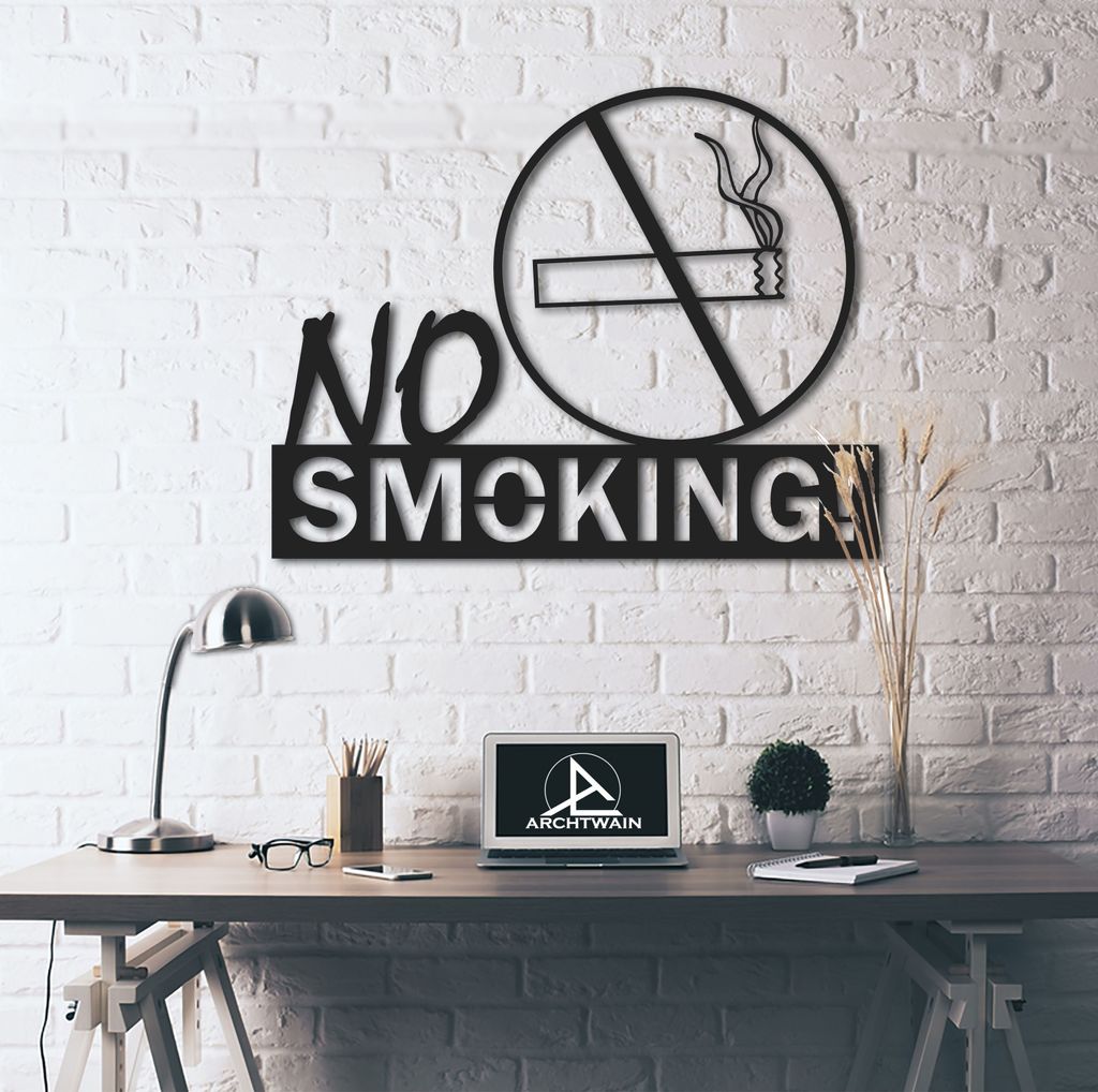 Design 3D No Smoking Wandbild 50x60 Deko Metallbild Wanddeko Archtwain Studio Design Industrie Look MD-124