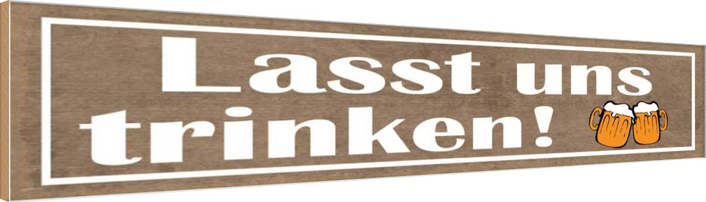 vianmo Holzschild 10x46 cm lasst uns trinken Bier Alkohol Essen