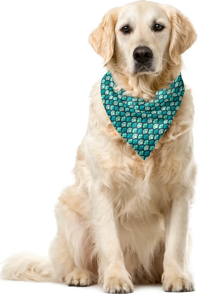 Bandana Astratta ABAKUHAUS Tropicale per Animali - Verde Mare 55 cm